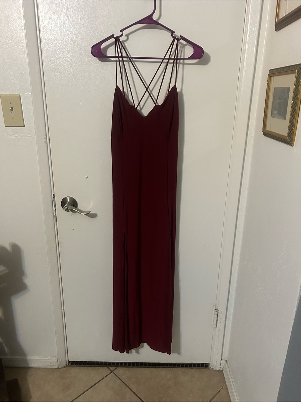 Charlotte Russe Wine Burgundy Strappy Maxi Dress